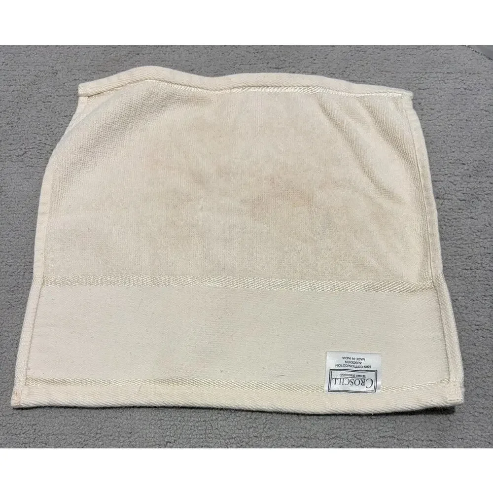 Croscill Chambord Cassis Washcloth Cream Purple Amythest Roses Lot of 2